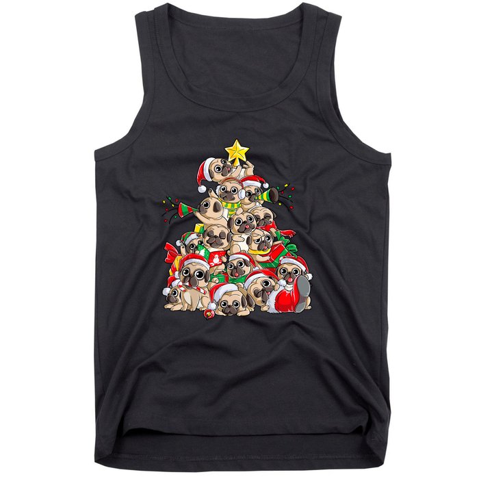 Merry Dogmas Pug Christmas Tree Dog Santa Xmas Girls Gift Tank Top