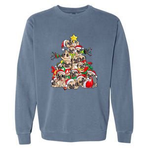 Merry Dogmas Pug Christmas Tree Dog Santa Xmas Girls Gift Garment-Dyed Sweatshirt