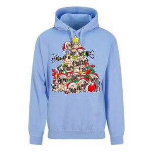 Merry Dogmas Pug Christmas Tree Dog Santa Xmas Girls Gift Unisex Surf Hoodie