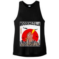 Moo Deng Pygmy Hippopotamus Funny Moodengzilla Ladies PosiCharge Tri-Blend Wicking Tank