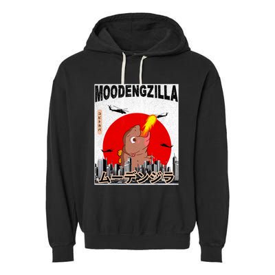 Moo Deng Pygmy Hippopotamus Funny Moodengzilla Garment-Dyed Fleece Hoodie