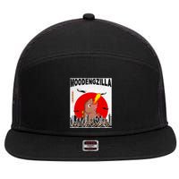 Moo Deng Pygmy Hippopotamus Funny Moodengzilla 7 Panel Mesh Trucker Snapback Hat