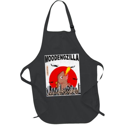 Moo Deng Pygmy Hippopotamus Funny Moodengzilla Full-Length Apron With Pockets