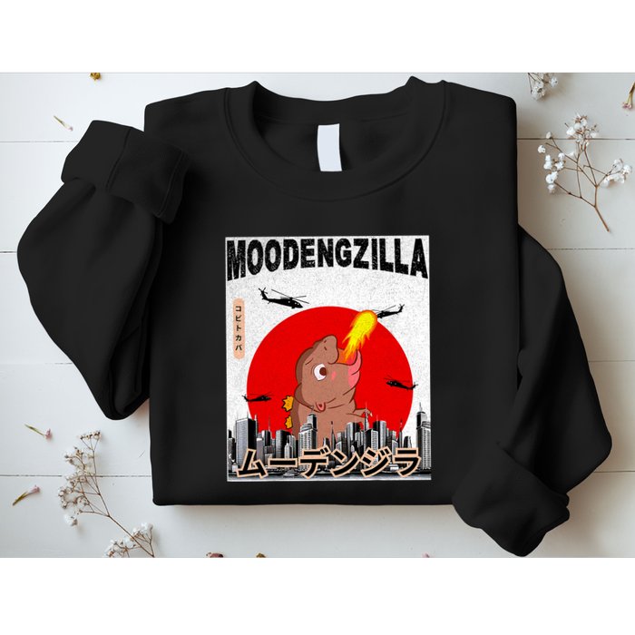 Moo Deng Pygmy Hippopotamus Funny Moodengzilla Sweatshirt