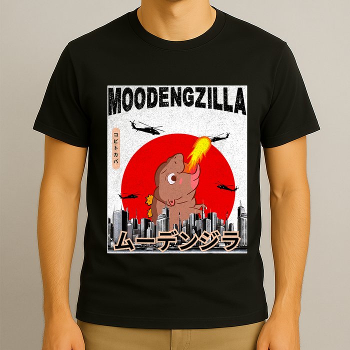 Moo Deng Pygmy Hippopotamus Funny Moodengzilla T-Shirt