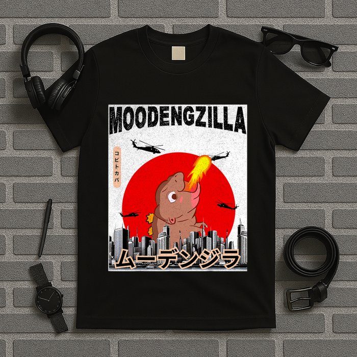 Moo Deng Pygmy Hippopotamus Funny Moodengzilla T-Shirt