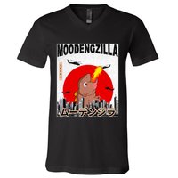Moo Deng Pygmy Hippopotamus Funny Moodengzilla V-Neck T-Shirt