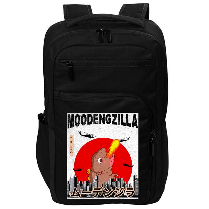 Moo Deng Pygmy Hippopotamus Funny Moodengzilla Impact Tech Backpack