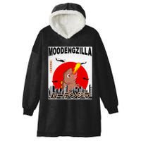 Moo Deng Pygmy Hippopotamus Funny Moodengzilla Hooded Wearable Blanket
