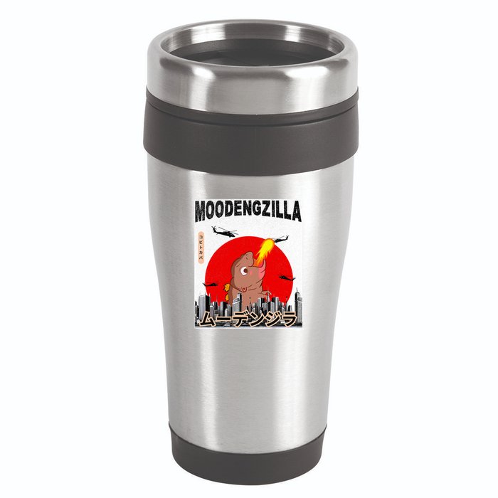 Moo Deng Pygmy Hippopotamus Funny Moodengzilla 16oz Travel Tumbler