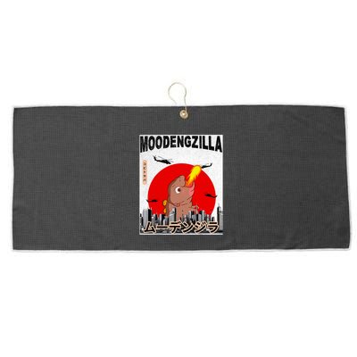 Moo Deng Pygmy Hippopotamus Funny Moodengzilla Large Microfiber Waffle Golf Towel