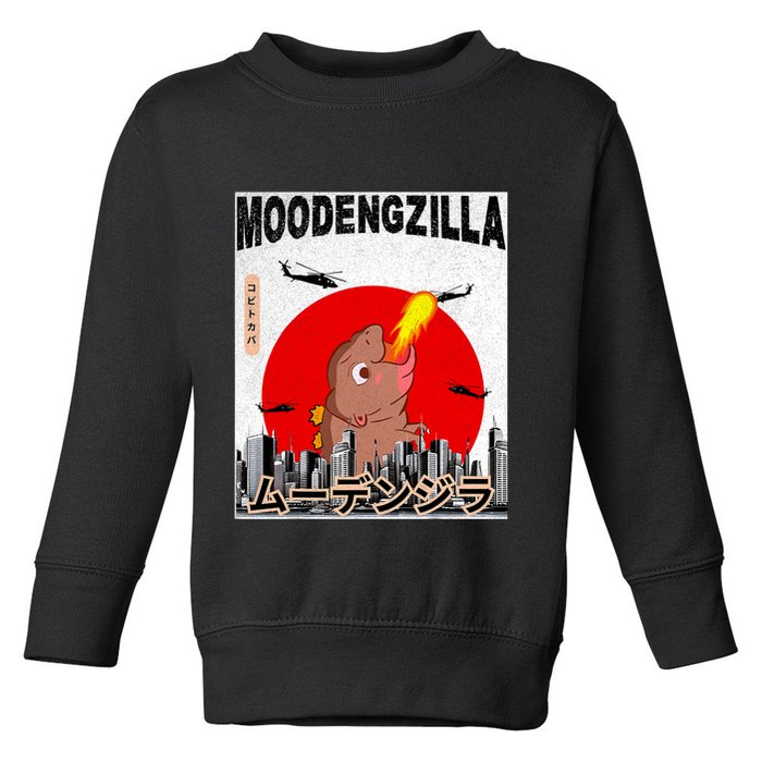 Moo Deng Pygmy Hippopotamus Funny Moodengzilla Toddler Sweatshirt