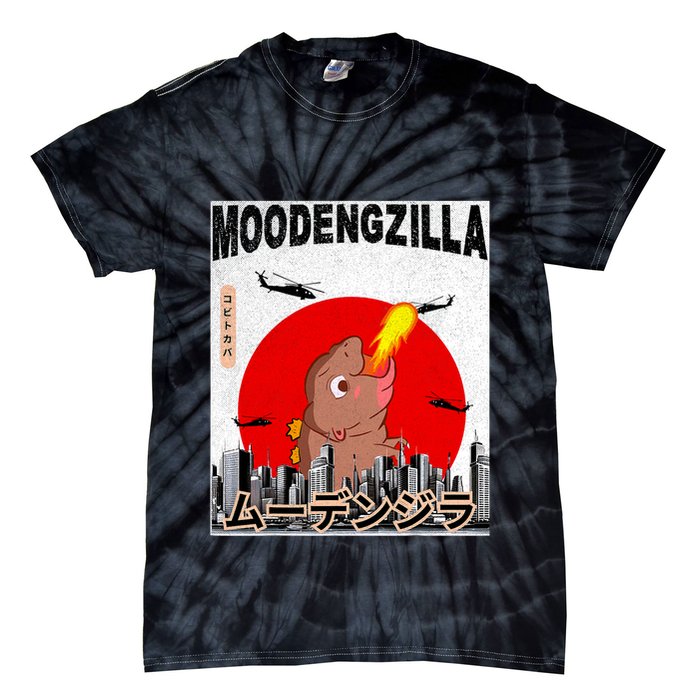 Moo Deng Pygmy Hippopotamus Funny Moodengzilla Tie-Dye T-Shirt