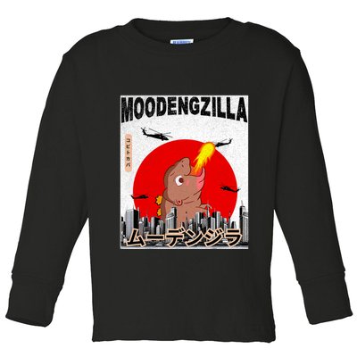Moo Deng Pygmy Hippopotamus Funny Moodengzilla Toddler Long Sleeve Shirt