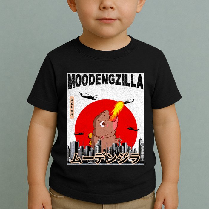 Moo Deng Pygmy Hippopotamus Funny Moodengzilla Toddler T-Shirt