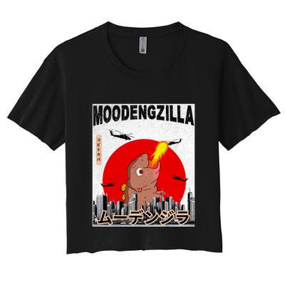 Moo Deng Pygmy Hippopotamus Funny Moodengzilla Crop Top