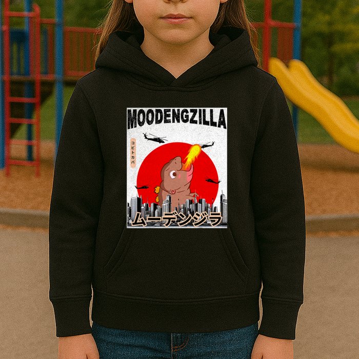 Moo Deng Pygmy Hippopotamus Funny Moodengzilla Kids Hoodie