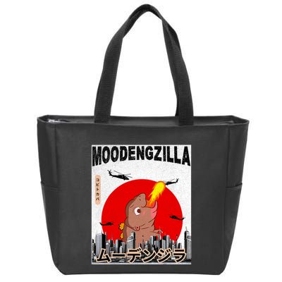 Moo Deng Pygmy Hippopotamus Funny Moodengzilla Zip Tote Bag