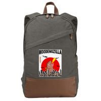 Moo Deng Pygmy Hippopotamus Funny Moodengzilla Cotton Canvas Backpack