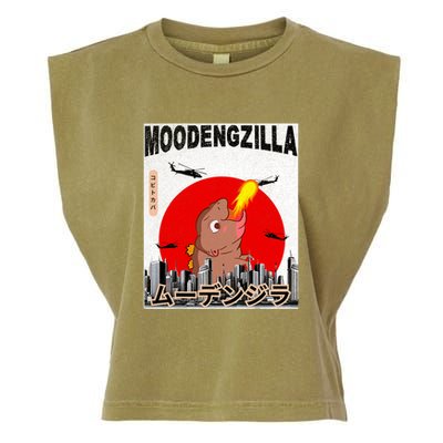 Moo Deng Pygmy Hippopotamus Funny Moodengzilla Garment-Dyed Women's Muscle Tee
