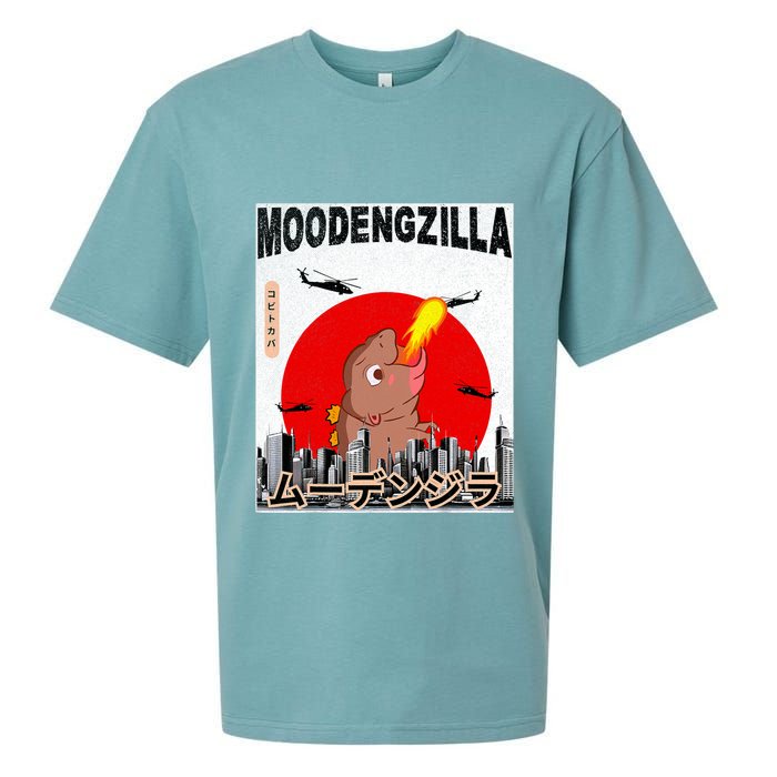 Moo Deng Pygmy Hippopotamus Funny Moodengzilla Sueded Cloud Jersey T-Shirt