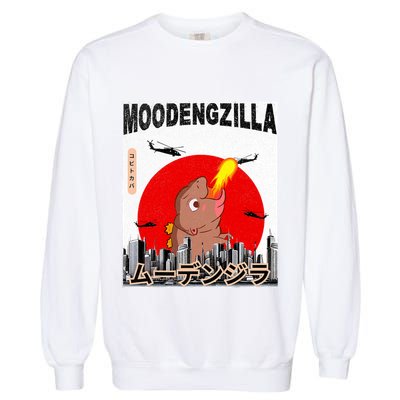 Moo Deng Pygmy Hippopotamus Funny Moodengzilla Garment-Dyed Sweatshirt