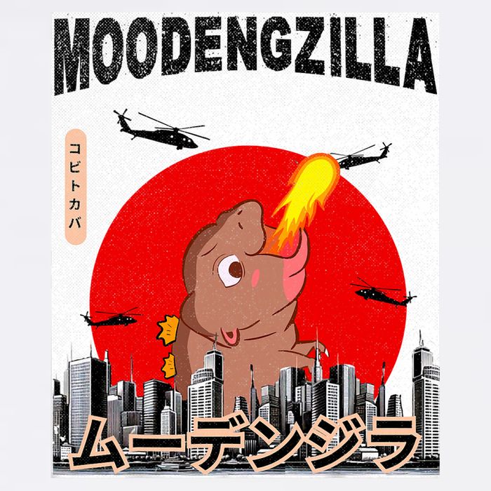 Moo Deng Pygmy Hippopotamus Funny Moodengzilla Garment-Dyed Sweatshirt