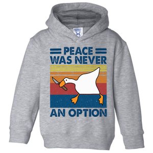 Murder Duck Peace Was Never An Option Duck With Knife Meme Toddler Hoodie