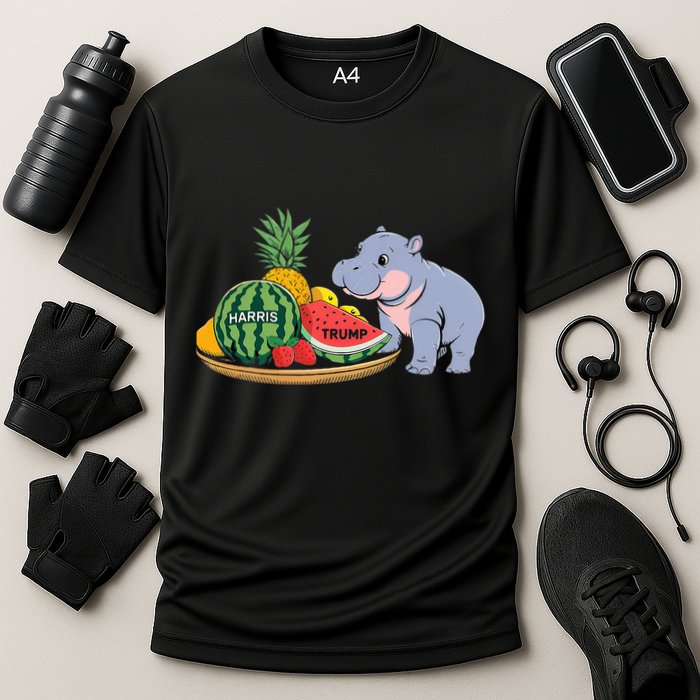 Moo Deng Predicts Donald Trump Will Win Us Election Cooling Performance Crew T-Shirt