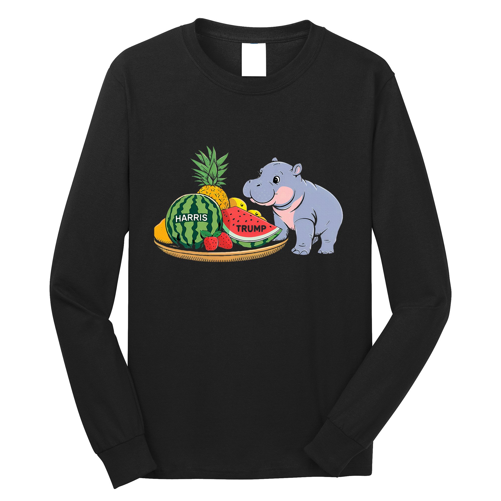 Moo Deng Predicts Donald Trump Will Win Us Election Long Sleeve Shirt