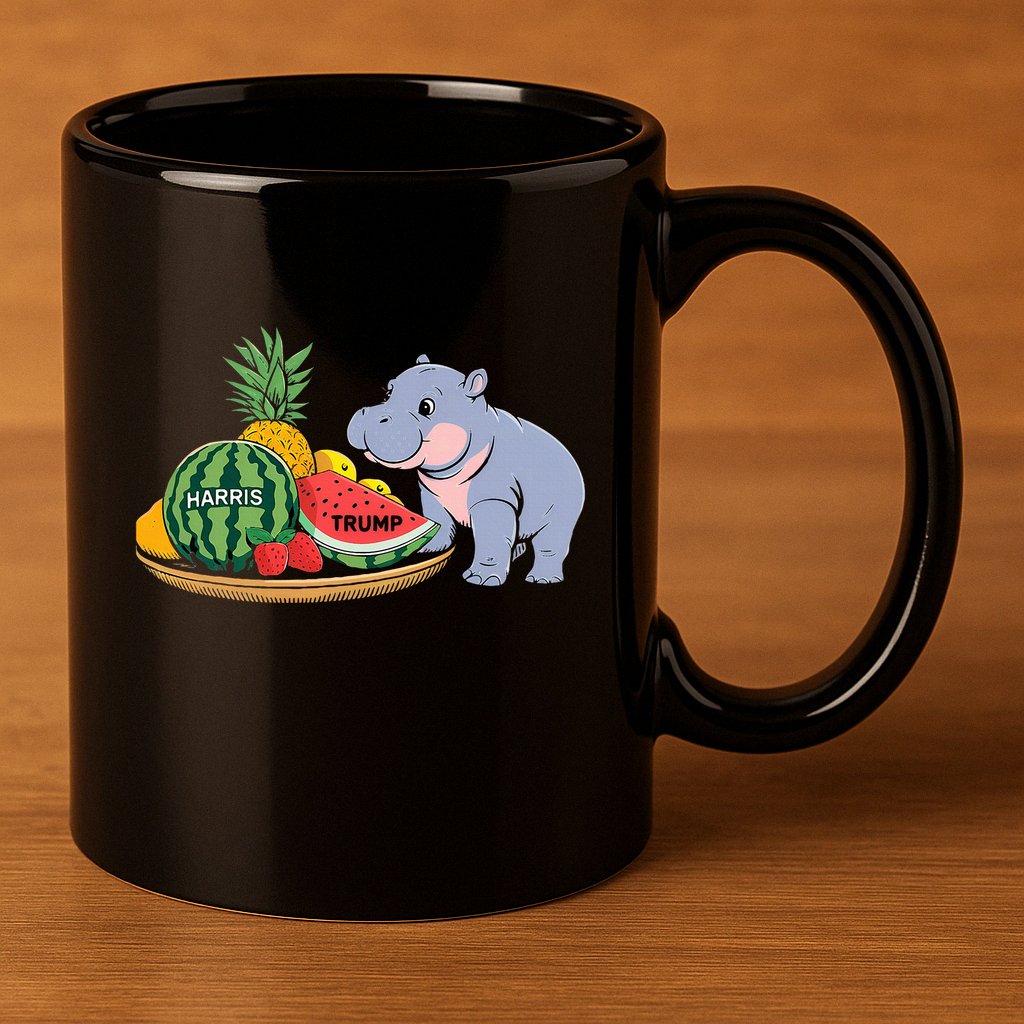 Moo Deng Predicts Donald Trump Will Win Us Election 11oz C Handle Ceramic Mug