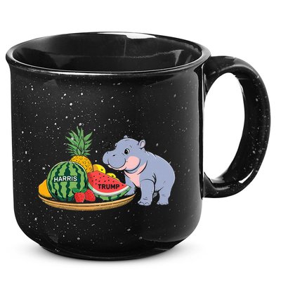 Moo Deng Predicts Donald Trump Will Win Us Election 15oz Campfire Ceramic Mug