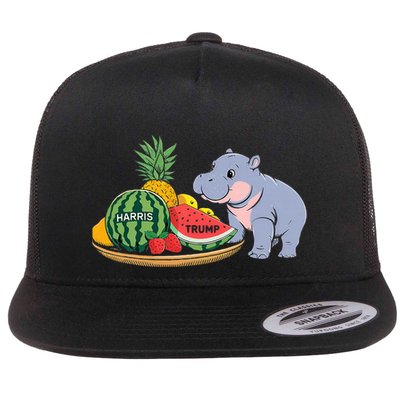 Moo Deng Predicts Donald Trump Will Win Us Election Flatbill Hat