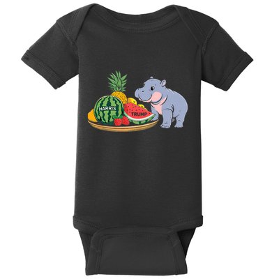 Moo Deng Predicts Donald Trump Will Win Us Election Baby Bodysuit