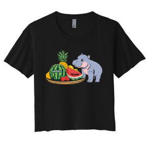 Moo Deng Predicts Donald Trump Will Win Us Election Women's Crop Top Tee