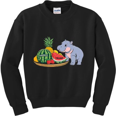 Moo Deng Predicts Donald Trump Will Win Us Election Kids Sweatshirt