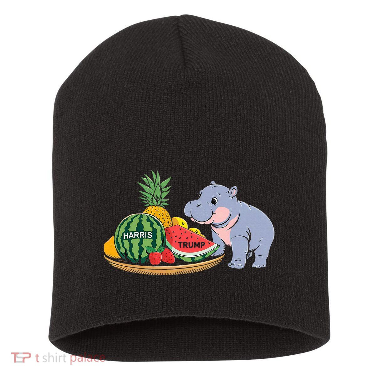 Moo Deng Predicts Donald Trump Will Win Us Election Short Acrylic Beanie