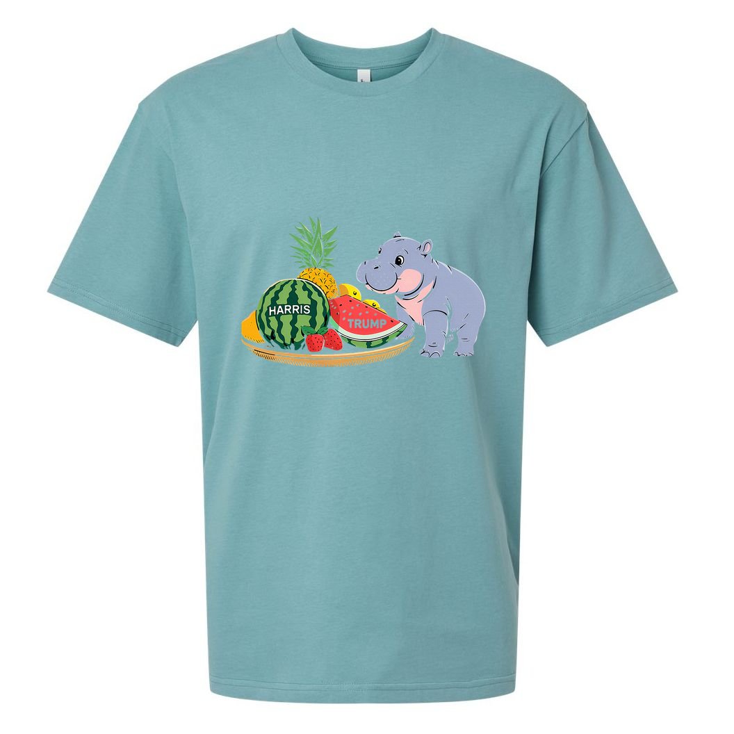 Moo Deng Predicts Donald Trump Will Win Us Election Sueded Cloud Jersey T-Shirt