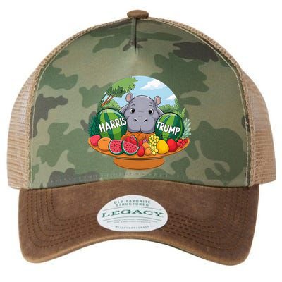 Moo Deng Predicts Donald Trump Will Win Us Election Legacy Tie Dye Trucker Hat