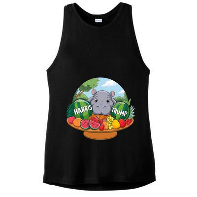 Moo Deng Predicts Donald Trump Will Win Us Election Ladies PosiCharge Tri-Blend Wicking Tank