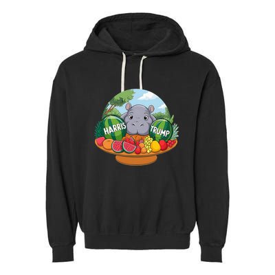 Moo Deng Predicts Donald Trump Will Win Us Election Garment-Dyed Fleece Hoodie