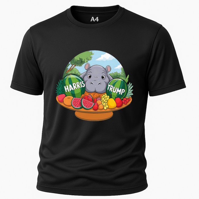 Moo Deng Predicts Donald Trump Will Win Us Election Cooling Performance Crew T-Shirt