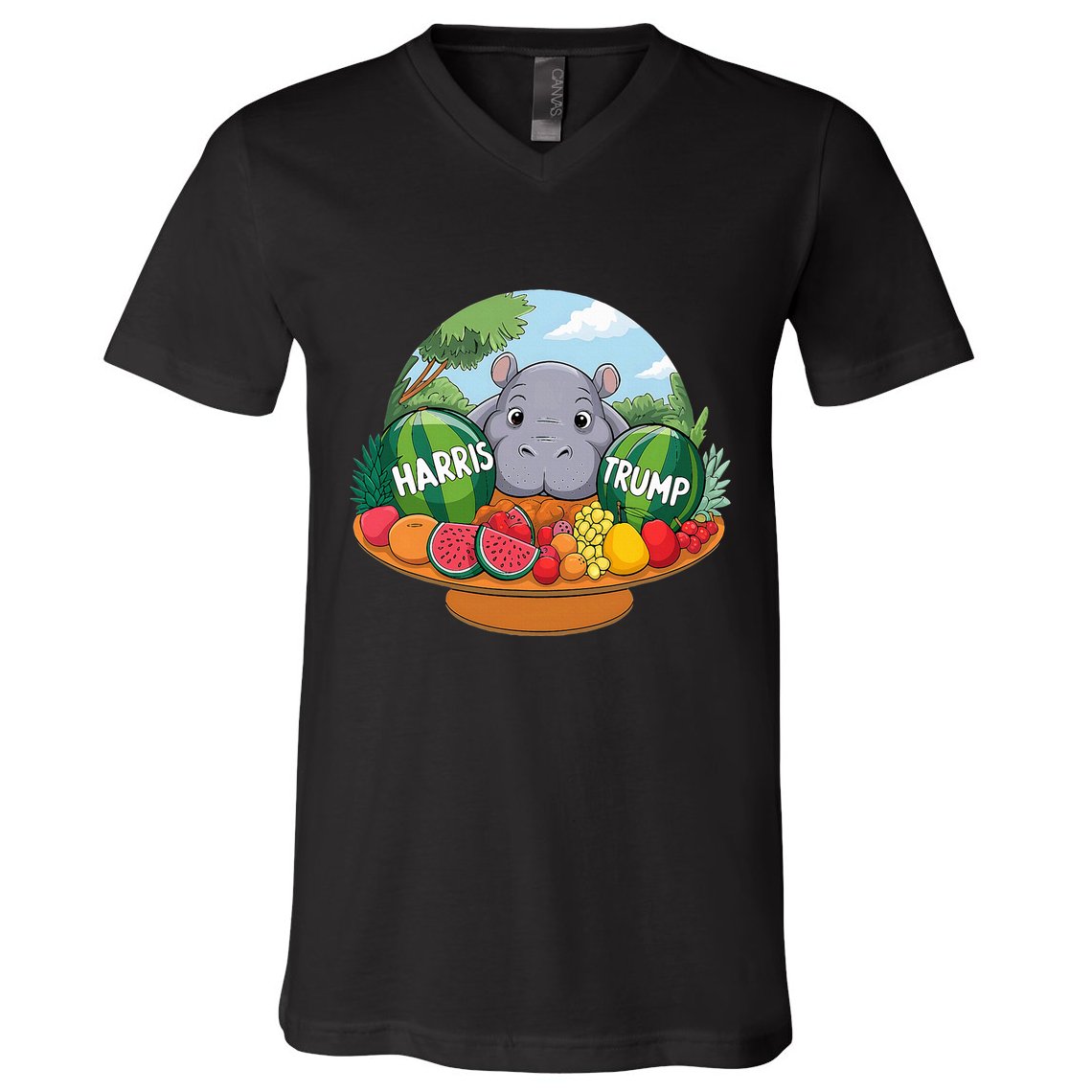 Moo Deng Predicts Donald Trump Will Win Us Election V-Neck T-Shirt