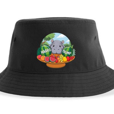 Moo Deng Predicts Donald Trump Will Win Us Election Sustainable Bucket Hat