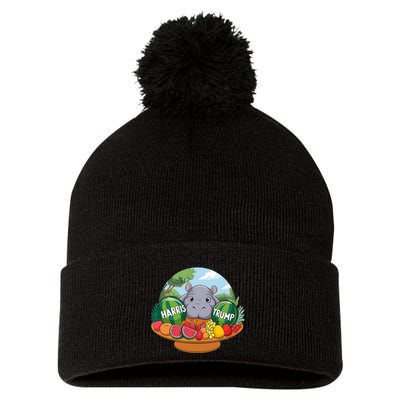 Moo Deng Predicts Donald Trump Will Win Us Election Pom Pom 12in Knit Beanie
