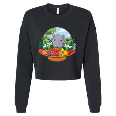 Moo Deng Predicts Donald Trump Will Win Us Election Cropped Pullover Crew