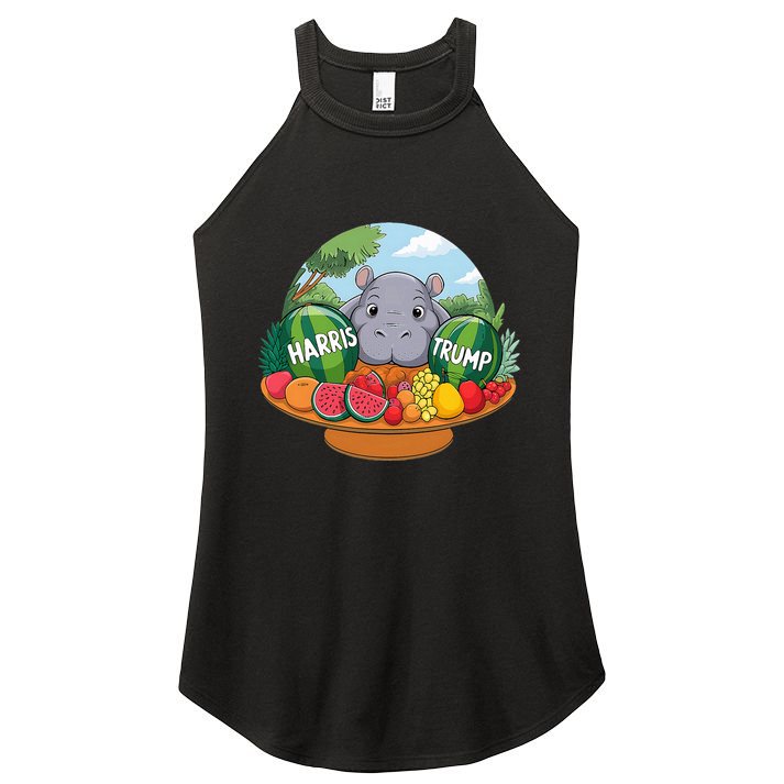 Moo Deng Predicts Donald Trump Will Win Us Election Women's Perfect Tri Rocker Tank