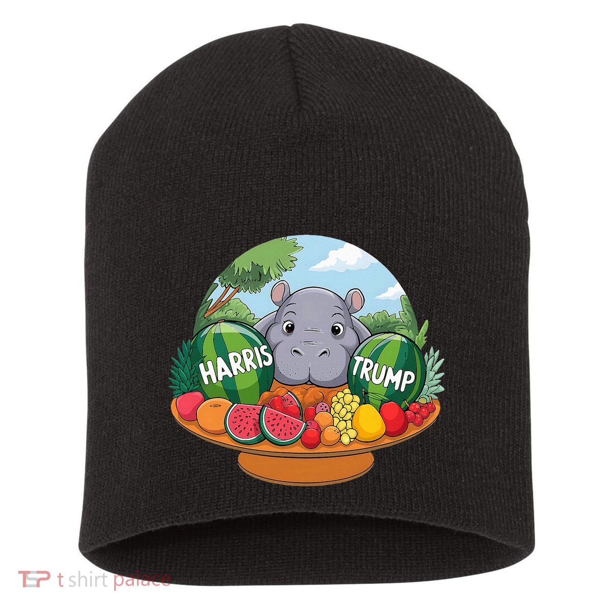 Moo Deng Predicts Donald Trump Will Win Us Election Short Acrylic Beanie