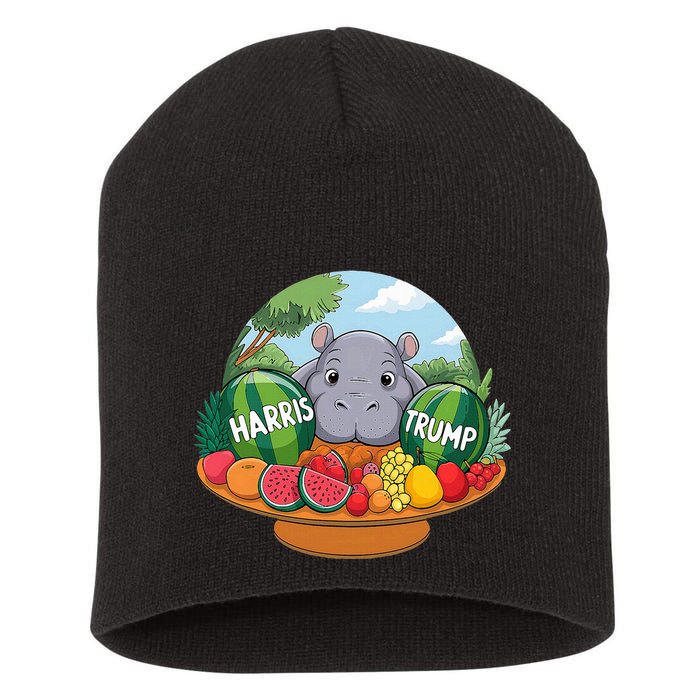 Moo Deng Predicts Donald Trump Will Win Us Election Short Acrylic Beanie