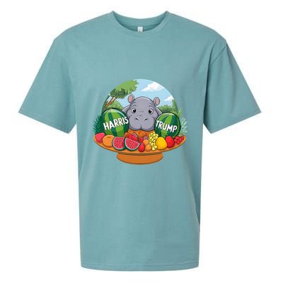 Moo Deng Predicts Donald Trump Will Win Us Election Sueded Cloud Jersey T-Shirt